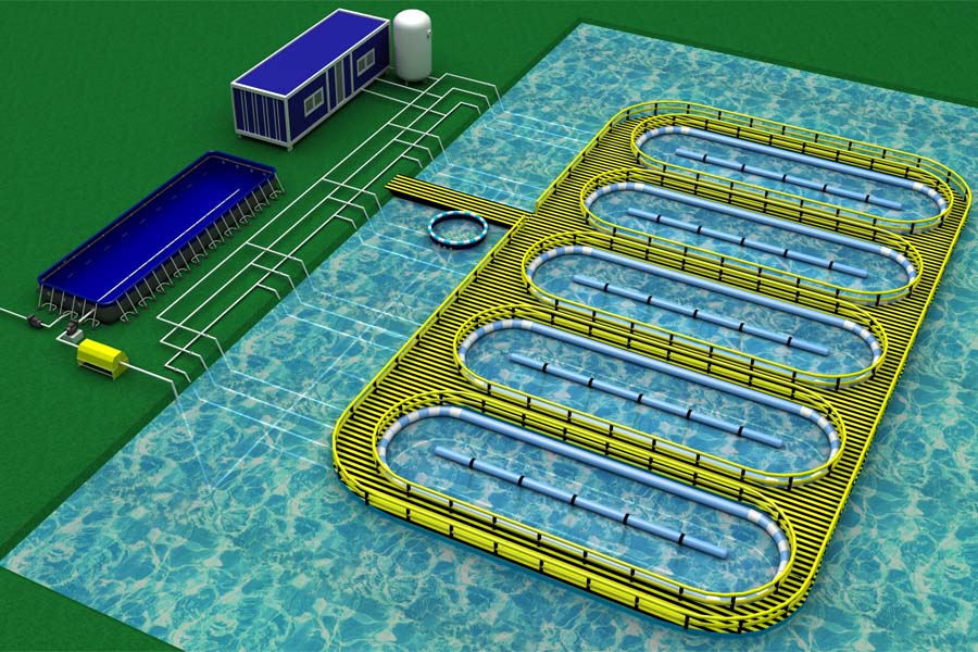 受控充气跑道式养殖池循环水养殖模块｜循环流